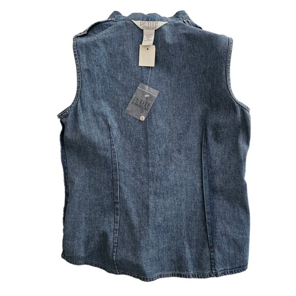 Petite Sophisticate Sleeveless Denim Button Front Collared Blouse | NWT | 10P - Picture 11 of 14